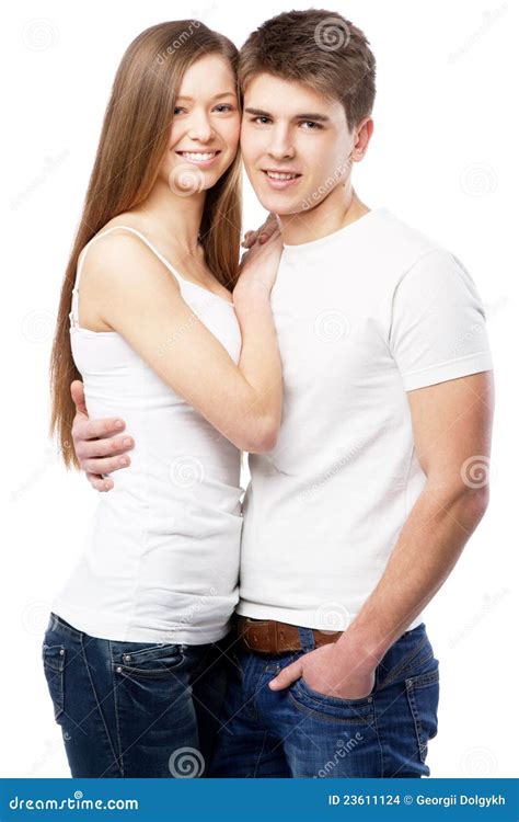 Young Couple Isolated On White Background Stock Images Image 23611124