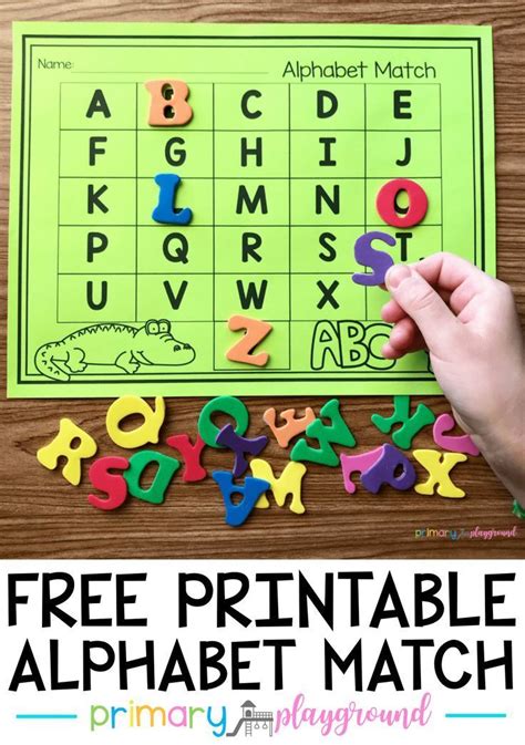 Free Printable Alphabet Match - Primary Playground | Alphabet preschool