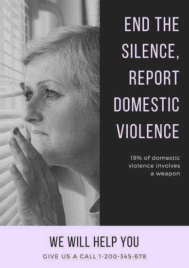 Modern Photo Domestic Violence Poster Templates By Canva