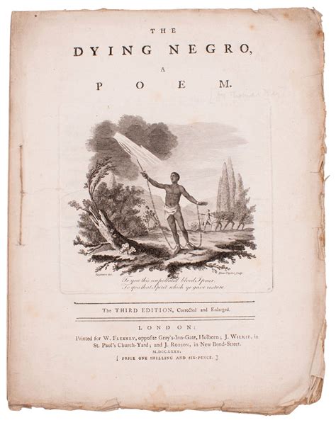 The Dying Negro A Poem By Day Thomas And John Bicknell Stitched