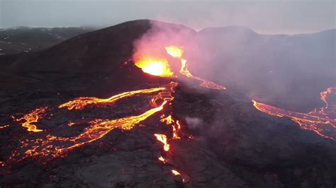 Drone Footage Of Icelandic Volcano Eruption And Lava Flow YouTube
