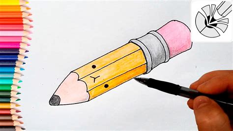How To Draw A Cute Pencil And Color Easy Drawing Tutorial Youtube