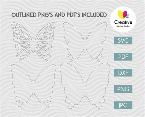 Butterfly Svg 6 Cut File Image Creative Vector Studio