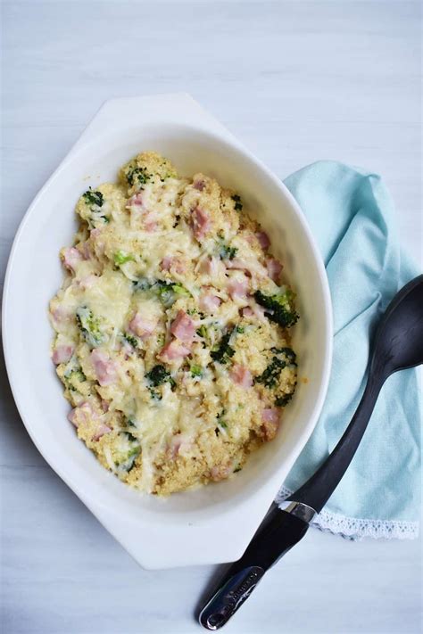 (it was formerly known as pork tenderloin with keys mango sauce from eating well's rush hour cookbook.) the sweetness of the mango combines with the tangyness of of the vinegar and really compliments the. Cheesy Leftover Ham Casserole with Quinoa and Broccoli
