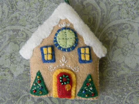 Gingerbread House Personalized Christmas Ornament Felt Crafts Christmas Felt Christmas