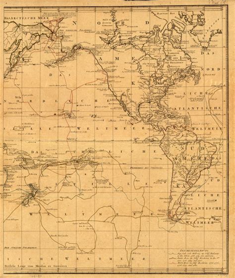 A Map Of The Voyages Of British Explorer Captain James Cook Between