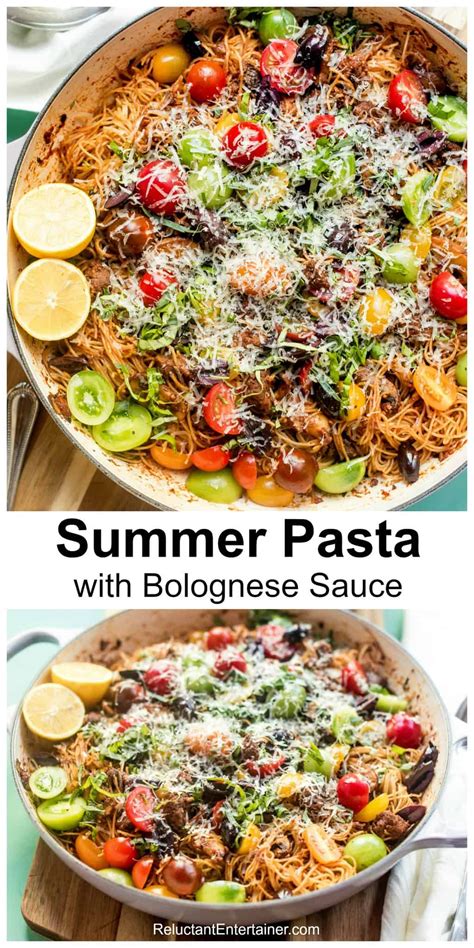 Add crushed tomatoes, vodka, and chili flakes, stirring and cooking until half of the liquid has evaporated and the sauce has reduced. Summer Pasta with Bolognese Sauce--ground beef, cremini ...