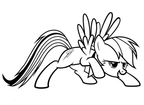 Rainbow dash adalah salah satu tokoh utama kuda pegasus dari serial kartun my little pony: Gambar Mewarnai Rainbow Dash Untuk Anak PAUD dan TK