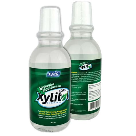 Epic Xylitol Mouthwashoral Rinse Spearmint 16 Oz Bottle