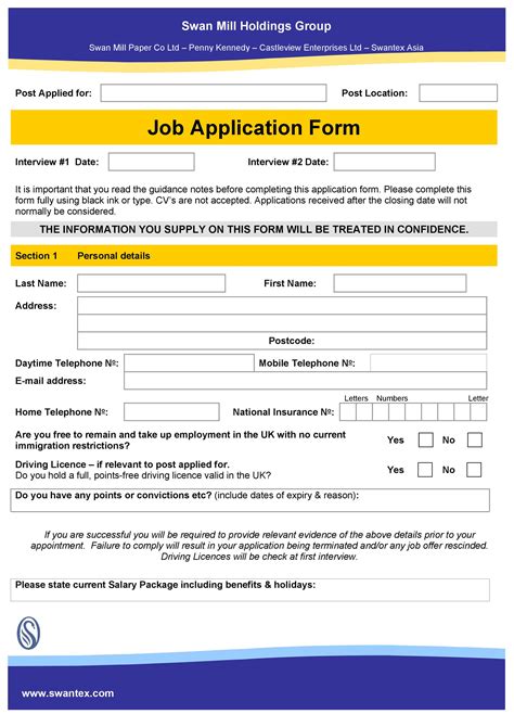 Download Free Printable Job Application Forms Online Printable Templates