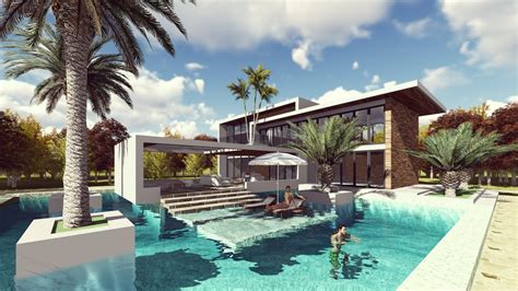 Villa virtual floor plan design client: Lumion Landscape Design and Render Modern Villa Design ...