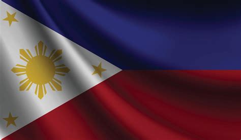 Philippines Flag Waving Background For Patriotic And National Design