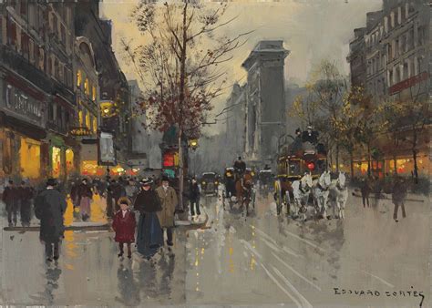 Edouard Léon Cortès French 1882 1969 La Porte Saint Denis Paris