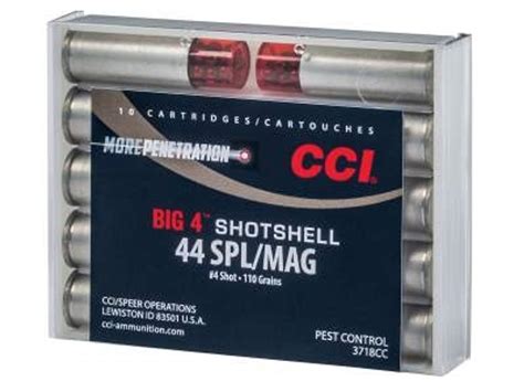 Cci 45 Colt Ammunition Big 4 Shotshell Cci3722cc 140 Grain 4 Shot 10 Rounds