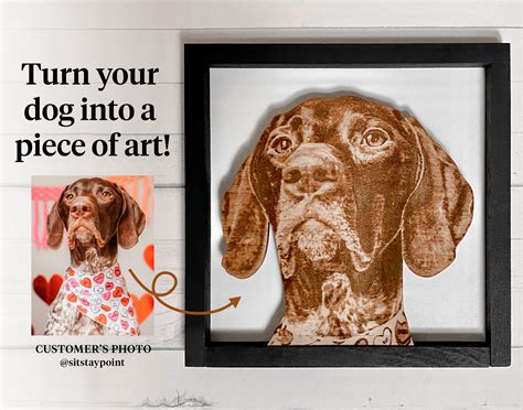 Custom Laser Cut And Engraved Wooden Dog Portrait Custom Etsy
