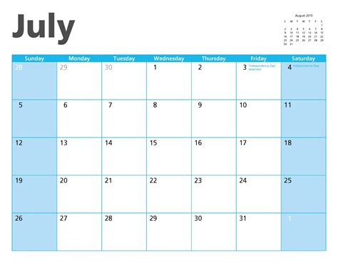 July 2015 Calendar Page Free Stock Photo Public Domain Pictures
