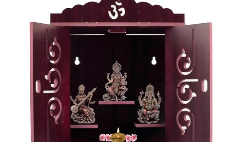 Avad Wooden Readymade Wall Hanging Puja Temple For Home God Stand For