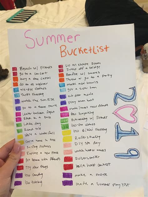 Summer Bucket List Summer Fun List Best Friend Bucket List Summer