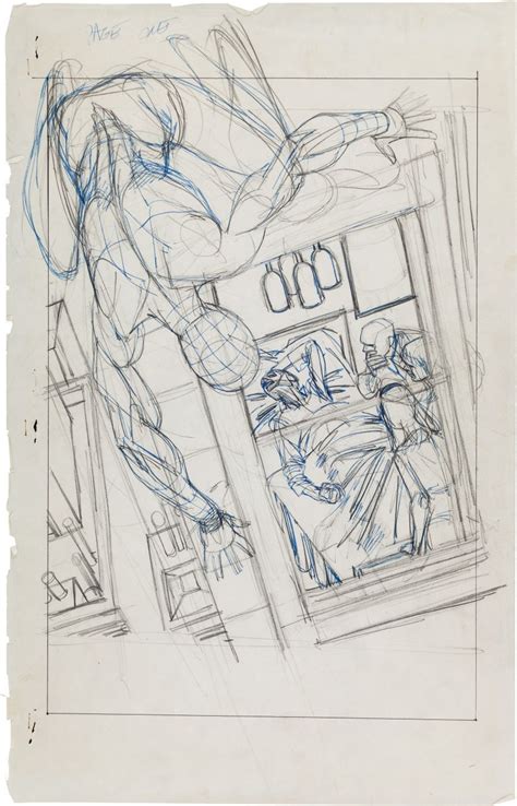 Amazing Spider Man 121 Splash Page 1 Preliminary Sketch By Gil Kane