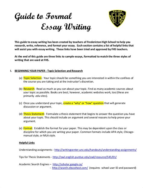 Free 9 Samples Of Formal Essays In Pdf Examples