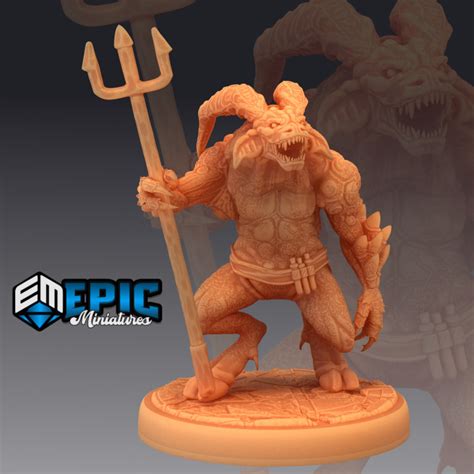 3d Printable Horned Devil Pitchfork Demon Minion Hell Spawn Horror Abyss Encounter By Epic