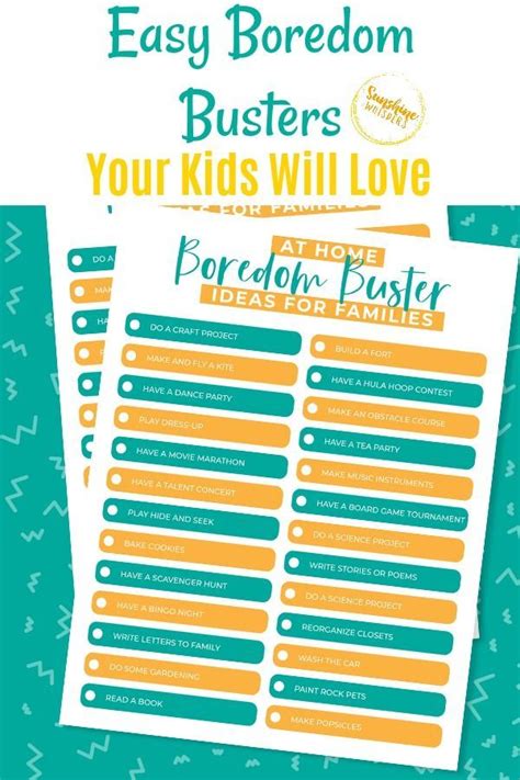 20 Easy Boredom Busters Your Kids Will Love Boredom Busters Summer