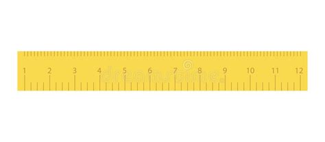 A Yellow Ruler Marked With Centimeters Inches And Combined Rectangular