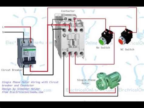 single phase motor contactor wiring diagram  urdu hindi youtube