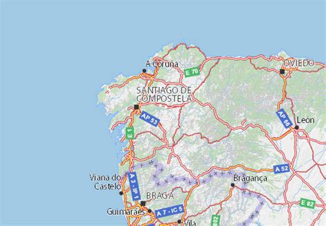 Carte Michelin Galicia Plan Galicia Viamichelin
