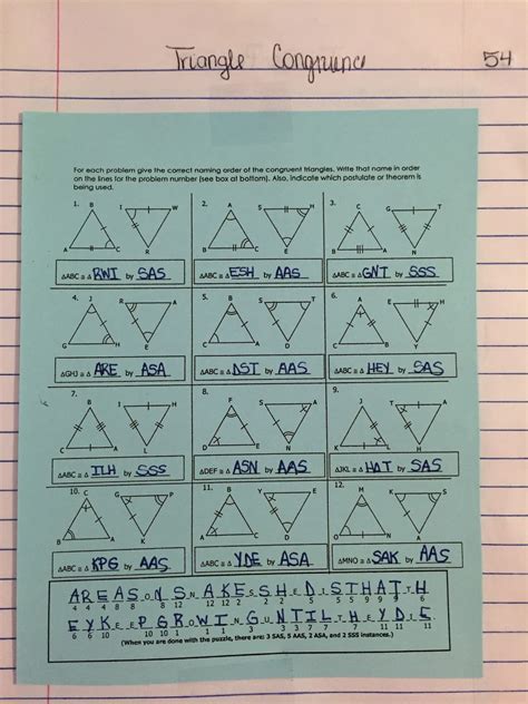 A sample problem is solved students will prove the congruence of each pair of triangles. misscalcul8: Geometry Unit 5: Congruent Triangles ...