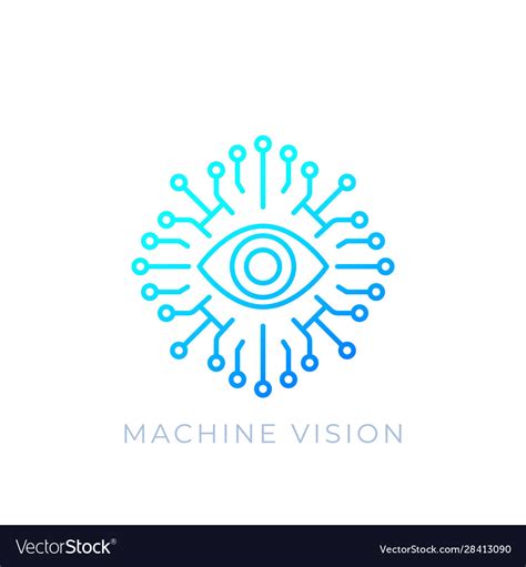 Machine Vision Ai Concept Line Icon Royalty Free Vector