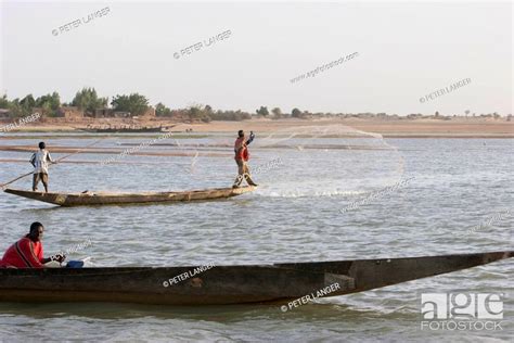 People Fishing In The Niger River Between Niafunke And Kabara Mali