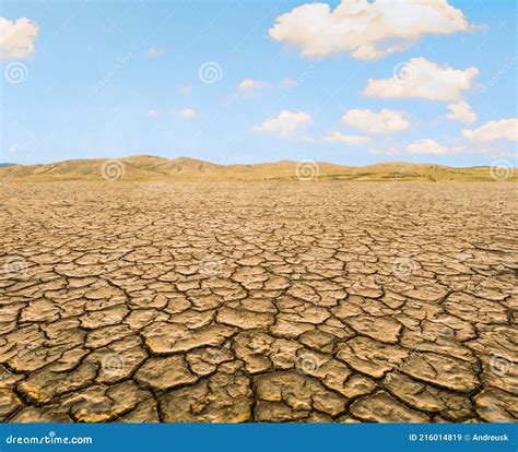 Dry Cracked Dirt In Desert Landscape In Africa Stock Image Image Of
