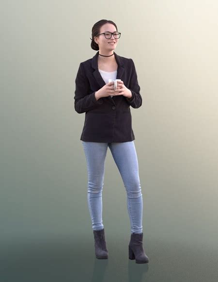 Ramona 10074 Standing Office Girl Vr Ar Low Poly 3d Model