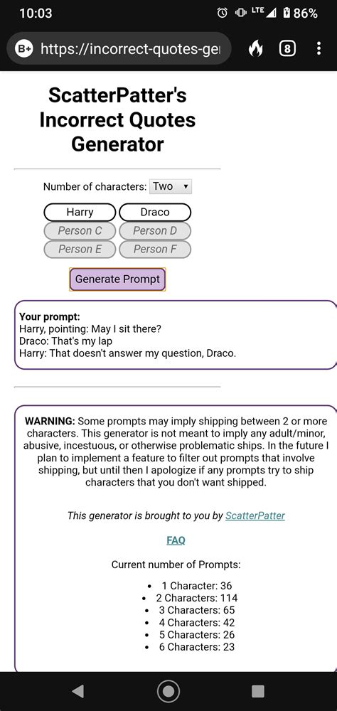 So i used 'scatterpatter's incorrect quotes generator' on my oc's and error sans. It's an outrage! It's a scandal! : drarry
