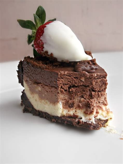 Lick The Spoon No Bake Triple Chocolate Layer Cheesecake