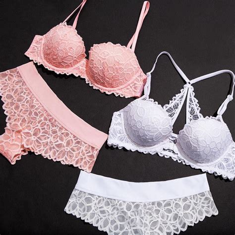 elegant white and pink lingerie sets by victoria s secret