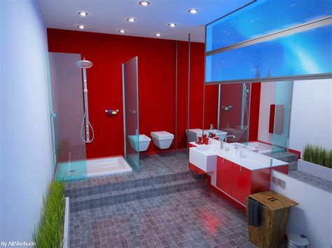 3d Bathroom Design On Behance