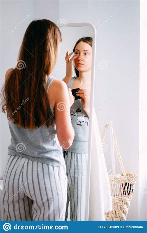 Young Woman Doing Her Morning Routine Stock Image Image Of Caucasian