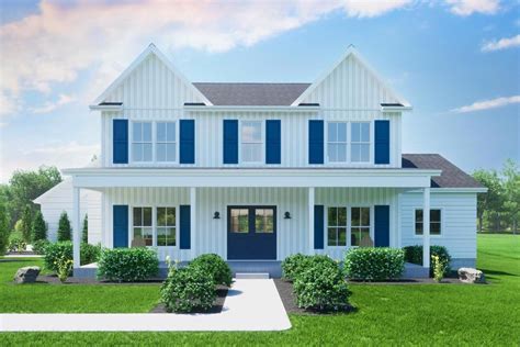 Exclusive Modern Farmhouse Plan With Two Story Great Room 300053fnk