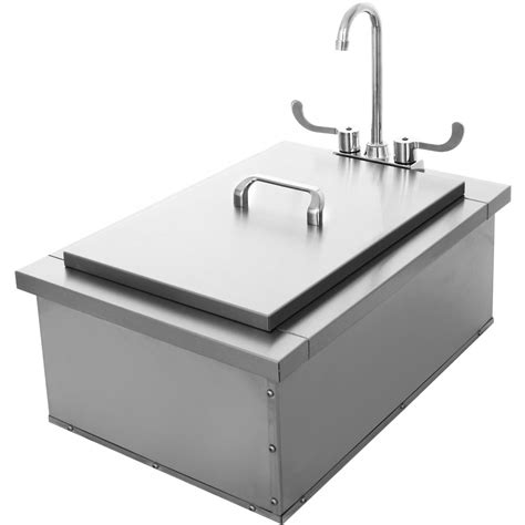 16 Inch Outdoor Rated Drop In Bar Sink W Cold Water Faucet