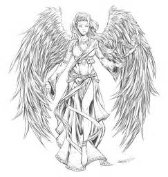 Angel Warrior Drawings Sketch Coloring Page