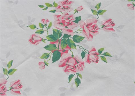 Vintage Wilendur Pink Royal Rose Tablecloth The Pink Rose Cottage
