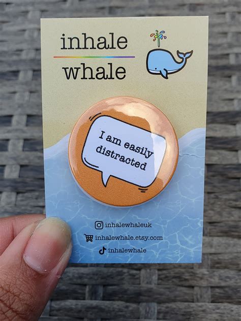 Easily Distracted Pin Badge Etsy