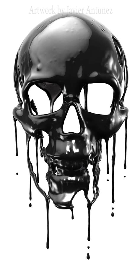 Dripping Skull Rendered Using Zbrush Then Finalized In Photoshop By