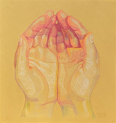 Cupped Hands Original Drawing Sold Lui Ferreyra