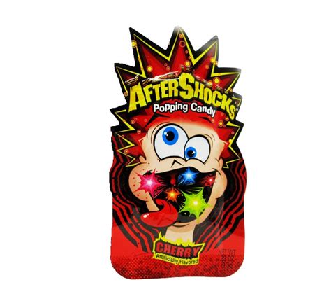 Aftershocks Popping Candy Cherry 033 Oz Pouch All City Candy