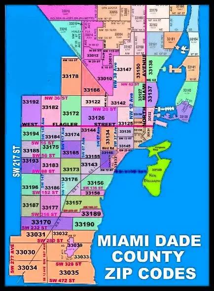 Miami Zip Code Map Miami By Zip Code Map In Detail