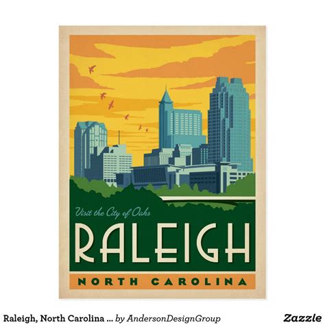 Raleigh North Carolina City Of Oaks Postcard Cities In North