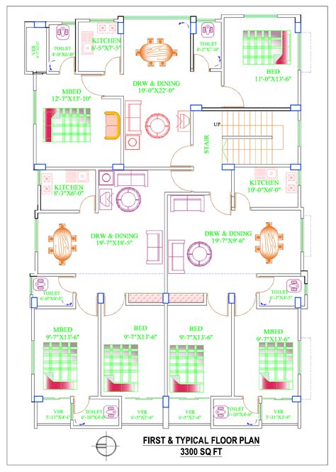Three Unit House Floor Plans 3300 Sq Ft First Floor Plan House